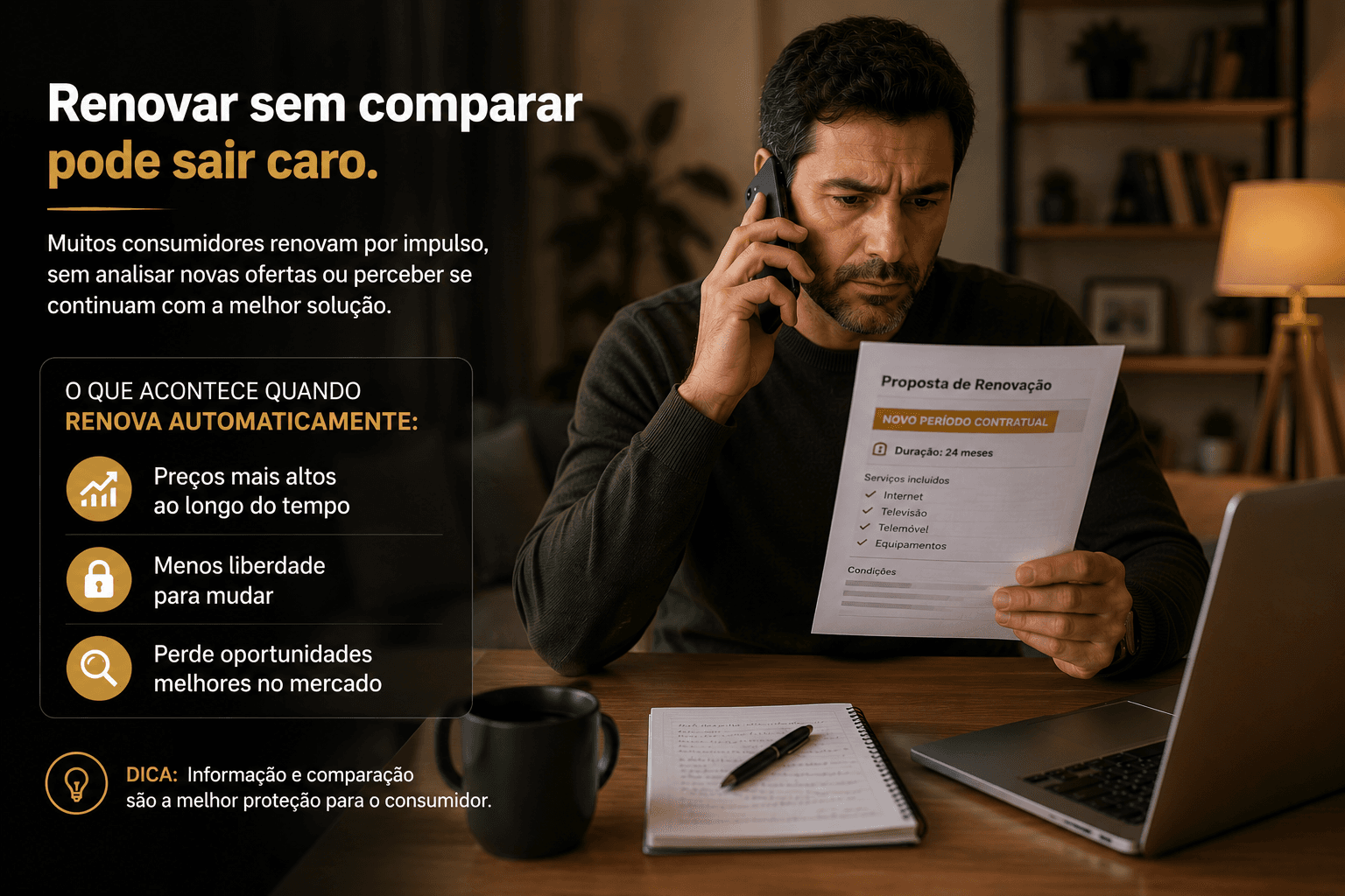 Renovação automática de fidelização telecom